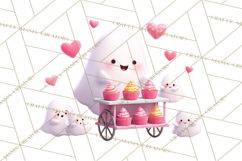 Adorable Valentine Ghosts Cute Ghost Bakery Clipart Heart Product Image 5