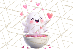 Adorable Valentine Ghosts Cute Ghost Bakery Clipart Heart Product Image 3