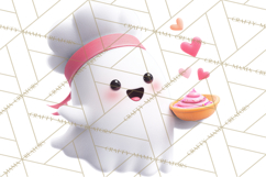 Adorable Valentine Ghosts Cute Ghost Bakery Clipart Heart Product Image 4