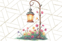 Vintage Gardener Clipart Cute Retro Girl Garden PNG Product Image 5