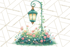 Vintage Gardener Clipart Cute Retro Girl Garden PNG Product Image 3