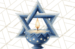 Hanukkah Gnome Clipart, Dreidel Menorah PNG, Blue Star Png Product Image 4