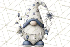 Hanukkah Gnome Clipart, Dreidel Menorah PNG, Blue Star Png Product Image 4