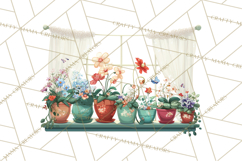 Vintage Gardener Clipart Cute Retro Girl Garden PNG Product Image 3