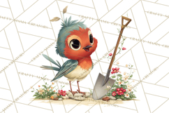 Vintage Gardener Clipart Cute Retro Girl Garden PNG Product Image 2