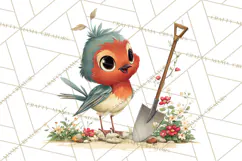 Vintage Gardener Clipart Cute Retro Girl Garden PNG Product Image 2