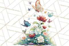 Vintage Gardener Clipart Cute Retro Girl Garden PNG Product Image 3