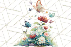 Vintage Gardener Clipart Cute Retro Girl Garden PNG Product Image 3