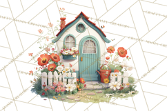 Vintage Gardener Clipart Cute Retro Girl Garden PNG Product Image 4
