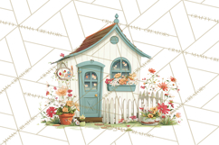Vintage Gardener Clipart Cute Retro Girl Garden PNG Product Image 5