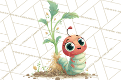 Vintage Gardener Clipart Cute Retro Girl Garden PNG Product Image 2