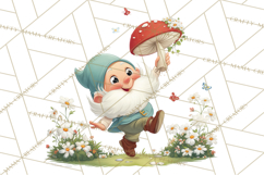 Vintage Gardener Clipart Cute Retro Girl Garden PNG Product Image 4