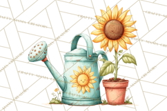 Vintage Gardener Clipart Cute Retro Girl Garden PNG Product Image 2