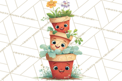 Vintage Gardener Clipart Cute Retro Girl Garden PNG Product Image 3