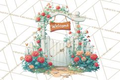 Vintage Gardener Clipart Cute Retro Girl Garden PNG Product Image 4