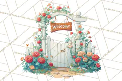 Vintage Gardener Clipart Cute Retro Girl Garden PNG Product Image 4