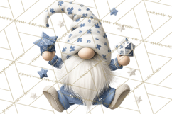 Hanukkah Gnome Clipart, Dreidel Menorah PNG, Blue Star Png Product Image 4