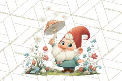 Vintage Gardener Clipart Cute Retro Girl Garden PNG Product Image 5