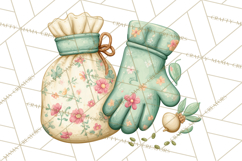 Vintage Gardener Clipart Cute Retro Girl Garden PNG Product Image 3