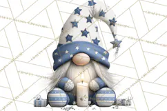 Hanukkah Gnome Clipart, Dreidel Menorah PNG, Blue Star Png Product Image 2