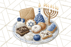 Hanukkah Gnome Clipart, Dreidel Menorah PNG, Blue Star Png Product Image 2