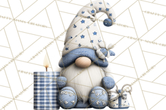 Hanukkah Gnome Clipart, Dreidel Menorah PNG, Blue Star Png Product Image 3