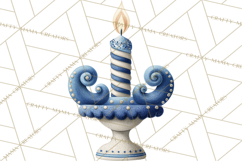 Hanukkah Gnome Clipart, Dreidel Menorah PNG, Blue Star Png Product Image 5