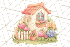 Vintage Gardener Clipart Cute Retro Girl Garden PNG Product Image 2