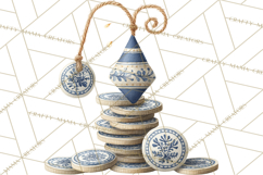 Hanukkah Gnome Clipart, Dreidel Menorah PNG, Blue Star Png Product Image 3