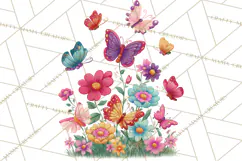 Vintage Gardener Clipart Cute Retro Girl Garden PNG Product Image 5