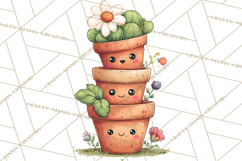 Vintage Gardener Clipart Cute Retro Girl Garden PNG Product Image 3