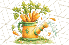 Vintage Gardener Clipart Cute Retro Girl Garden PNG Product Image 4