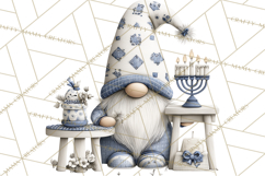Hanukkah Gnome Clipart, Dreidel Menorah PNG, Blue Star Png Product Image 4