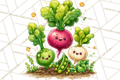 Vintage Gardener Clipart Cute Retro Girl Garden PNG Product Image 4