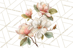 Victorian Floral PNG, Painted Roses, Peonies, Botanical Png Product Image 4