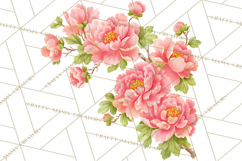 Victorian Floral PNG, Painted Roses, Peonies, Botanical Png Product Image 2