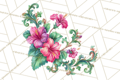 Victorian Floral PNG, Painted Roses, Peonies, Botanical Png Product Image 3