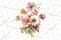 Victorian Floral PNG, Painted Roses, Peonies, Botanical Png Product Image 5