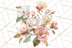 Victorian Floral PNG, Painted Roses, Peonies, Botanical Png Product Image 5