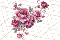 Victorian Floral PNG, Painted Roses, Peonies, Botanical Png Product Image 2