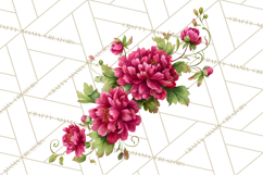 Victorian Floral PNG, Painted Roses, Peonies, Botanical Png Product Image 3