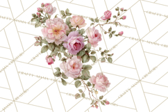 Victorian Floral PNG, Painted Roses, Peonies, Botanical Png Product Image 4