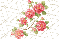 Victorian Floral PNG, Painted Roses, Peonies, Botanical Png Product Image 5