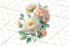 Victorian Floral PNG, Painted Roses, Peonies, Botanical Png Product Image 2