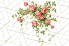 Victorian Floral PNG, Painted Roses, Peonies, Botanical Png Product Image 2