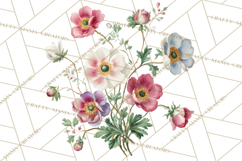 Victorian Floral PNG, Painted Roses, Peonies, Botanical Png Product Image 2