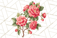Victorian Floral PNG, Painted Roses, Peonies, Botanical Png Product Image 3