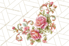 Victorian Floral PNG, Painted Roses, Peonies, Botanical Png Product Image 5