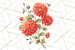 Victorian Floral PNG, Painted Roses, Peonies, Botanical Png Product Image 2