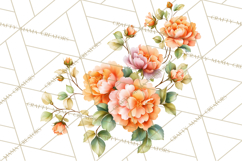 Victorian Floral PNG, Painted Roses, Peonies, Botanical Png Product Image 4